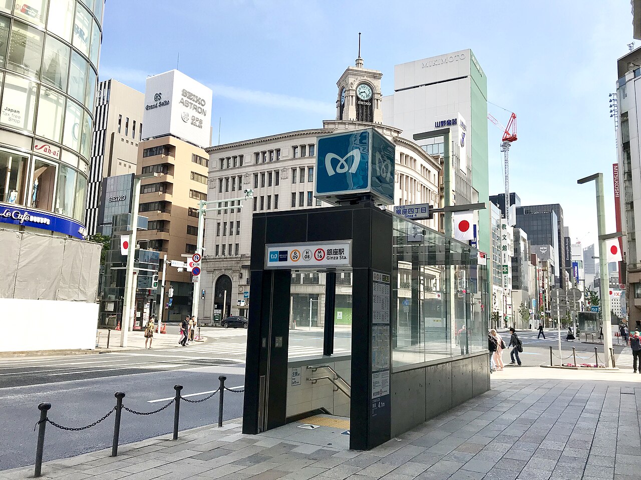 Renovated Exit A3 of Ginza Station